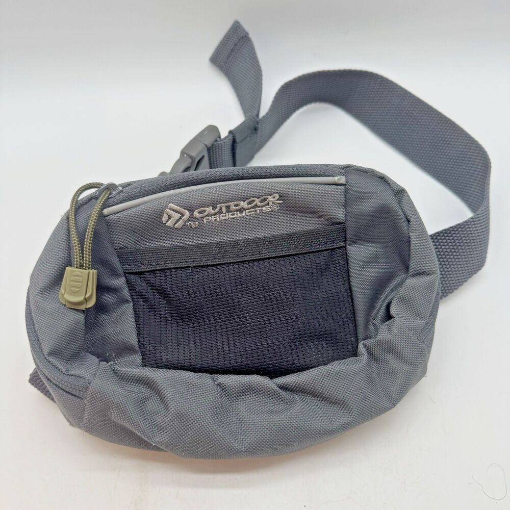 Outdoor Products Fanny Pack Unisex Gray Canvas Hiking Waist Bag Hip Pack